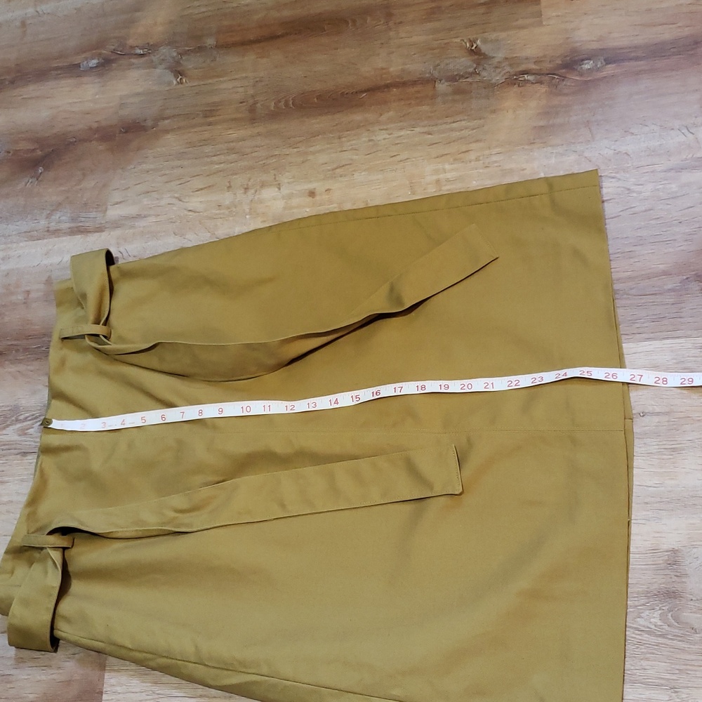 J Crew Tie Waist Skirt In Cotton-Linen, Color "Safari Gold", Size 14 - Picture 5 of 9